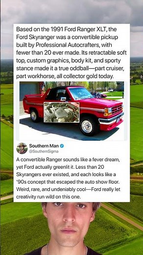 Based on the 1991 Ford Ranger XLT, the Ford Skyranger was a convertible pickup