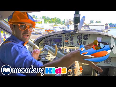 Seaplane Song - Into The Sky We Fly | Sing with Blippi | Train Song | Moonbug for Kids