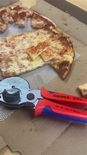 27K views · 284 reactions | The KNIPEX Pizza Cutter  The most efficient way to cut your pie. Featuring a rotating cutting wheel that glides through crust with 60% less effort and locking mechanism for when you toss it back in the kitchen drawer. For thin, stuffed, and deep dish pizza. #KNIPEX #KNIPEXTools #KNIPEXNorthAmerica | Knipex | Facebook