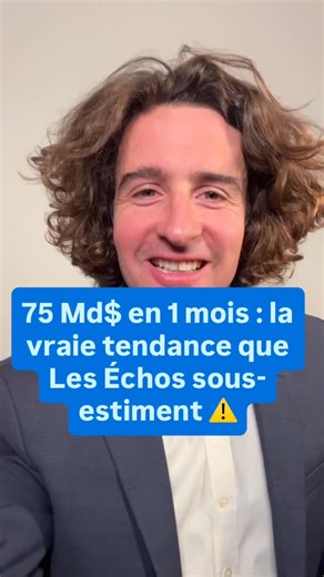 Je ne suis pas d’accord avec la 2e tendance 2026 des Échos, qui parlent d’une hausse des flux vers l’Europe. Les chiffres utilisés s’appuient surtout sur 2024 et ne reflètent pas la dynamique la plus récente. À l’inverse, les données récentes montrent une continuité très forte des flux vers les actions américaines. Les flux mondiaux vers les ETF actions américaines dépassent désormais 600 milliards de dollars cumulés, avec encore 75 milliards collectés sur un seul mois récemment. La tendance est
