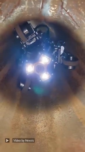 The Nexxis powertrain is designed to be modular with the ability to daisy chain the modules to allow the robot to go further in pipes. The unit can navigate complex geometry and can go vertical in pipes. The powertrain also has the capability of adding a payload with a rotating centre capable of laser scanning the internals of the pipes and being interchangeable with other senses capturing high-quality data. Video Credit: Nexxis #robotics #technology #engineering #stem #innovation #robots #indus