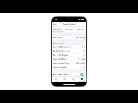 Carb Counting option in the InPen app