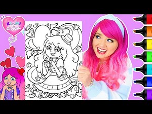 Coloring Kimmi The Clown Valentine's Day Coloring Page | Ohuhu Art Markers