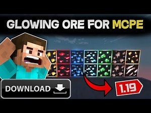 Download Glowing Ore texture pack for mcpe 1.19 | neon ore texture pack for Minecraft pe