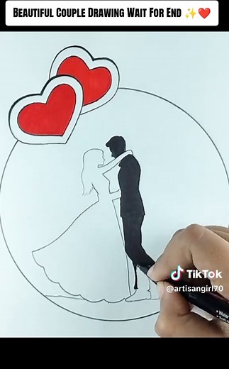 Step-by-Step Beautiful Couple Drawing for Valentine's Day
