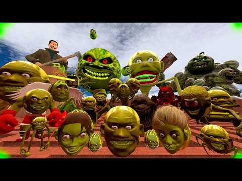 ALL LIN GANG MELON Family and SCARY GIANT MOUTH BOSS Chasing Me in GARRY'S MOD!