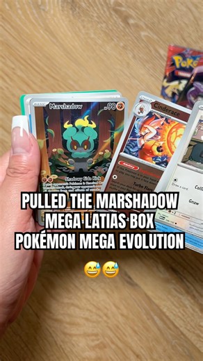 pulled the marshadow from a mega latias box!! #pokemon #megaevolution #pokemoncards #followme
