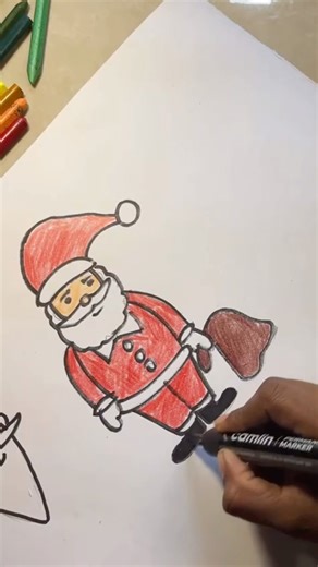 How to draw Santa Claus for beginners / Merry Christmas Drawing step by step #shorts #shortvideo