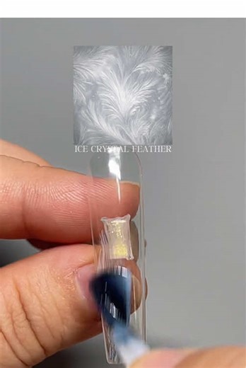 Ice Crystal Feather Nail Art Tutorial