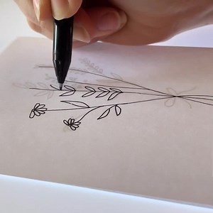 Set of 10 Plain Minimalist Hand Drawn Greeting Cards With Kraft Envelopes, 3.5” X 5” Size, Blank Inside, Floral Thank You Cards - Etsy