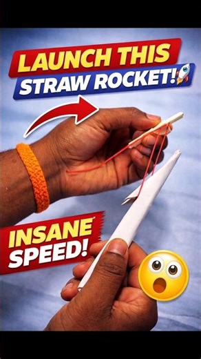 Launch This Straw Rocket 🚀 | Insane Speed DIY Trick!#short