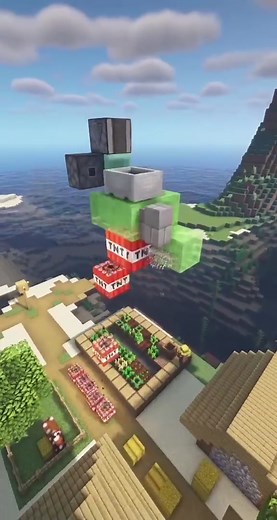 TNT Bomber Plane🧨 #minecraft #minecrafthacks #minecrafttutorial #minecraftbuild #foryou #fyp