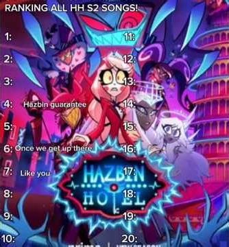 ranklng all hh s2 songs