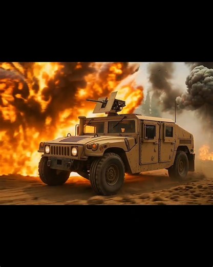 A HUMVEE DRIVES THRU A EXPLOSIVE BATTLEFIELD #humvee #war #battle