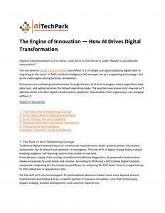 The Engine of Innovation — How AI Drives Digital Transformation - SlideServe