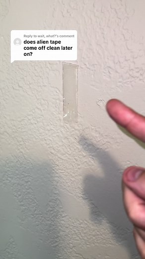 Replying to @wait, what? Alien Tape comes off NICE AND CLEAN! #alientape #lifehack #homerepair #springtok