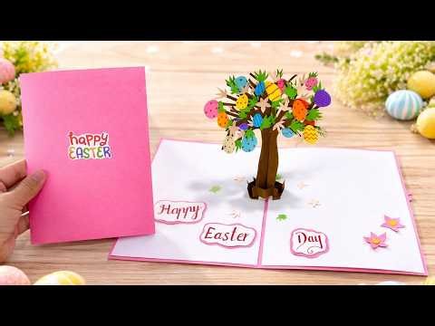 DIY 3D Easter Tree Pop Up Card 🌸 Easy Handmade Easter Card Tutorial