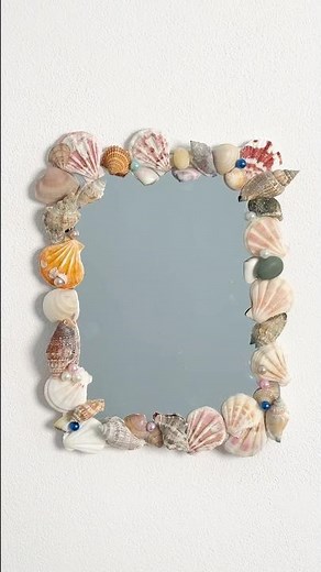 DIY mermaid mirror with Seashells So easy & cute! Summer Edition