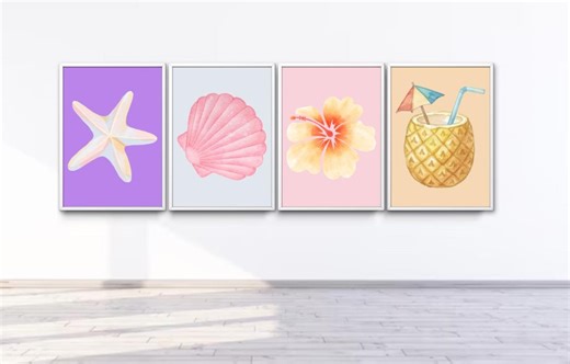 Beach Shells Wall Art - Etsy