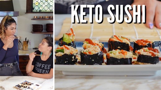 KETO SUSHI! LOW CARB SPICY TUNA ROLLS! How to Make Keto Sushi with Cauliflower Rice!