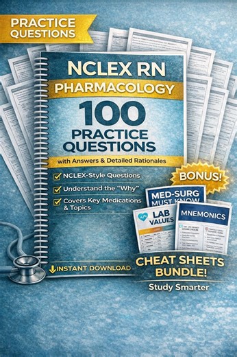 NCLEX RN Pharmacology | 100 Practice Questions With Rationales (PDF Download) - Etsy
