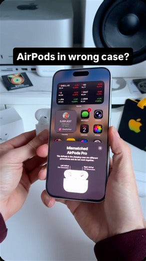 Niels | Apple & iPhone Expert on Instagram: "Also do you hear the little error sound? So now you know what happens when AirPods Pro are in the wrong AirPods! _______ #airpods #airpodspro #airpodscase #airpodsprocase #appledsign"