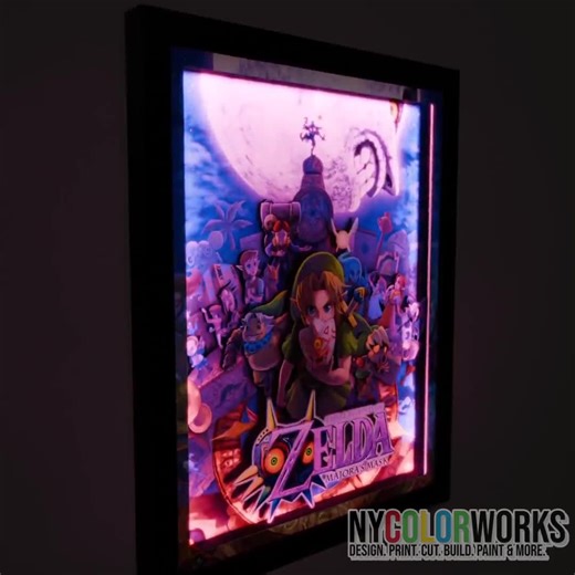 The Legend of Zelda: Majora's Mask Deluxe Shadow Box Framed Art (select a Size) (optional Lighting) - Etsy