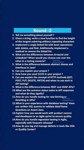 2025 - Wipro Interview Questions for QA Automation Engineers