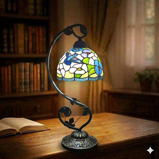 Tiffany Hummingbird Table Lamp, Yang Feng Decorative Desk Lamp, Warm Lighting Home Decor - Etsy