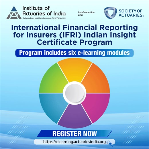 The International Financial Reporting for Insurers (IFRI)- Indian Insight Certificate Program REGISTRATIONS LIVE!! REGISTER NOW @ https://lnkd.in/dWdNdX8i Society of Actuaries #actuaries #actuarialscience #ifrs17 | Institute of Actuaries of India | Facebook