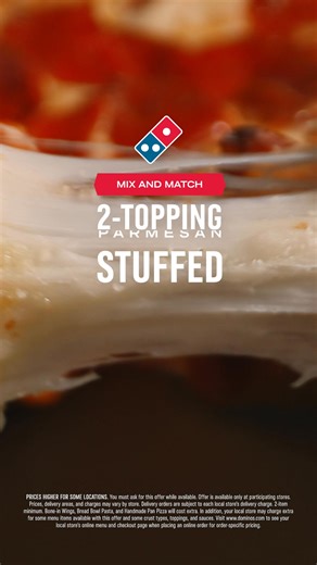 24K views | Great deals on new Parmesan Stuffed Crust! Order one tonight at dominos.com. | Domino's Pizza | Facebook