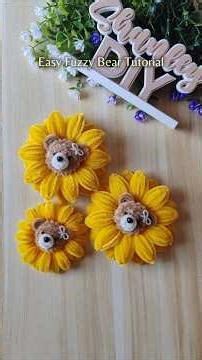 Easy Fuzzy Bear Tutorial #fuzzywireflowers #pipecleanercrafts