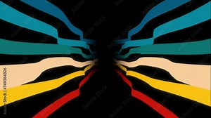 Vintage Striped Background, Retro Colors from the 1970s 1980s, 70s, 80s, 90s. retro vintage 70s style stripes background footage lines. shapes moving design, eighties syle. Audio Spectrum Dancing line