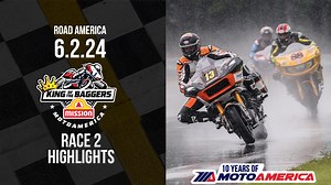 242K views · 2.6K reactions | The Mission King Of The Baggers Championship brought the Harley-Davidson versus Indian Motorcycle battle to Road America, and in race one, it was wet, but conditions were nothing that these talented riders couldn't overcome. Take a look at these highlights. | MotoAmerica | Facebook