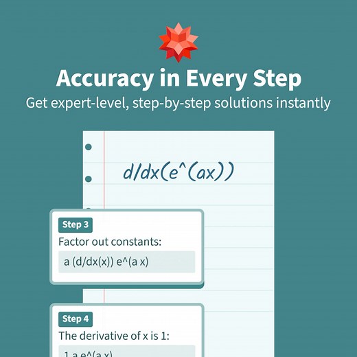 Homework problems? We'll walk you through them. Get expert-level step-by-step solutions instantly with Wolfram|Alpha Pro! ✅🔥 https://www.wolframalpha.com/pro/step-by-step-math-solver | Wolfram|Alpha