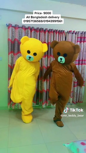 Playful Bear Costume Dance Performance