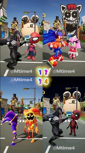 Venom Chibi & Sonic.EXE VS Spidey & Deadpool | Marvel ＆ Fortnite Animation