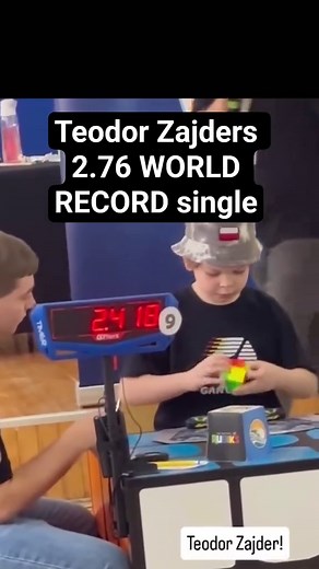 Rubik's cube world record 2.766 s Teodor Zajders. #3×3 #rubikscube #worldrecord #impossible #fyp