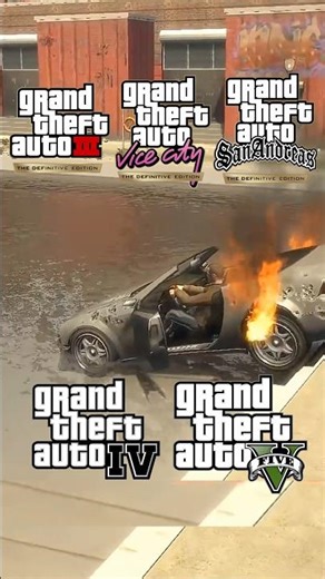 Set a car on fire in pool in All GTA! 😳