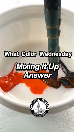 What Color Wednesday Mixing It Up Answer!⁠⁠Perinone Orange Shadow Violet⁠⁠Do you have Shadow Violet in your palette? How do you use this color?⁠⁠Let us see you mixing it up... share and tag us or leave a comment on this post.⁠⁠Shout out to artists who guessed it right and to all who tried. Thank You for welcoming back our What Color Wednesday with much enthusiasm!⁠⁠Shadow Violet⁠https://danielsmith.com/color-stories/watercolors/shadow-violet-watercolor/⁠⁠A smooth gray-mauve in light washes, Shad