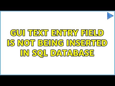 GUI text entry field is not being inserted in SQL database