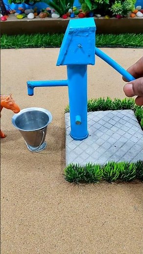 mini tractor science project and mini water hand pump making horse water will drink # 785