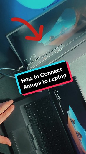 How To Connect an Arzopa Portable Monitor to Your Laptop 💻🖥️ #arzopa #arzopaportablemonitor #howto #connect #tech #techtok #fyp #laptop #desksetup #monitor