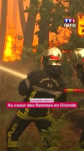 😮 Gironde : au coeur des flammes En Gironde, le feu a parcouru plus de 3.700 hectares, avec des vents défavorables ce soir, selon la sous-préfecture de Lesparre-Médoc.