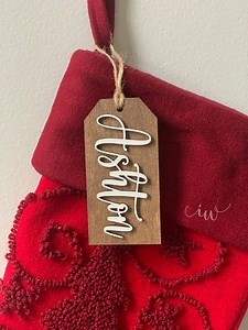 Christmas Name Tags, Stocking Name Tags, Personalized Tags, Wood Name Tag, Wood Gift Tags Wooden Name, Tag., Christmas Wood Decor, Gift Deco - Etsy
