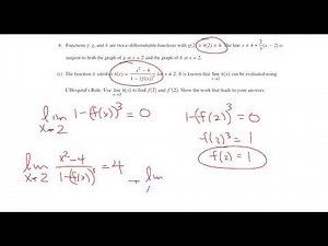 2019 AP Calculus AB FRQ #6 - Function