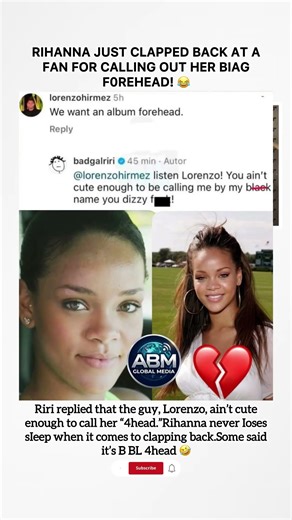Rihanna Destroys A Troll Over A Forehead Joke! 😂 #rihanna #clapback #shorts