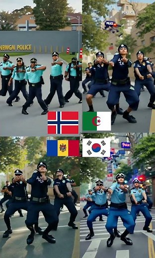🇳🇴🇲🇩🇰🇷🇩🇿 Norway, Moldova, Korea, Algeria🔥 Police Dance Battle | Who Wins Blurred Lines?🚨