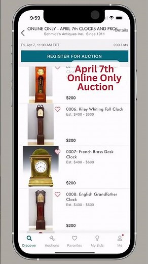 Schmidt's Antiques Spring Clock Auctions on Live Auctioneers
