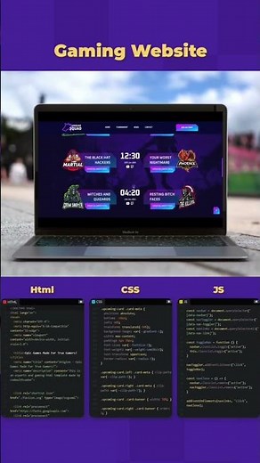 Gaming Website Animation Using HTML CSS And JS